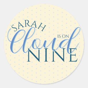 Sticker Rond La mariée est sur le thème Cloud Nine Blue pour la