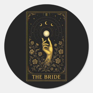 Sticker Rond La Mariée - Tarot de mariage gothique et ensorcelé
