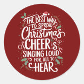 Sticker Rond La Meilleure Façon De Diffuser Les Fêtes De Noël (Devant)