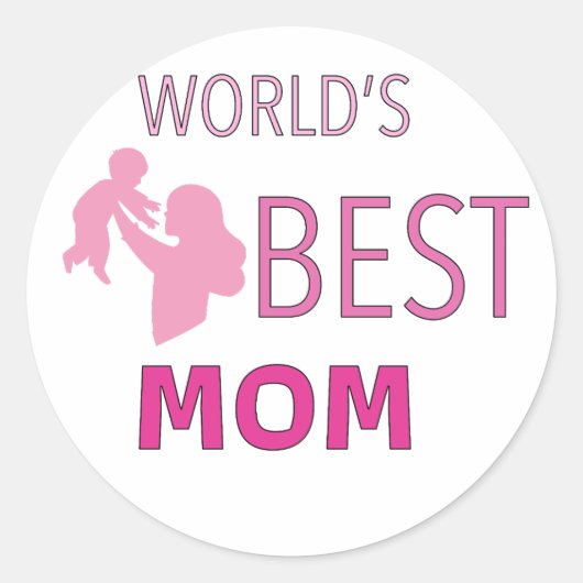 Sticker Rond La meilleure maman du monde (Devant)