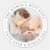 Sticker Rond La meilleure photo classique de Nana au monde (Devant)