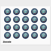 Sticker Rond La Mer Le Jour | Vibes d'été Octopus (Feuille)