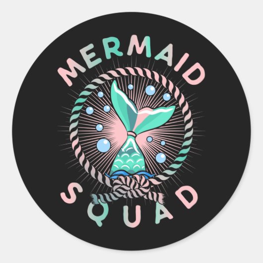 Sticker Rond La mère de Birthday Mermaid (Devant)
