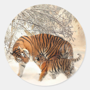 Sticker Rond La mère de Tiger