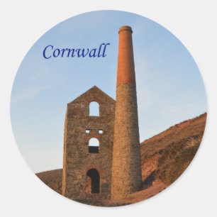 Sticker Rond La mine de pays de Poldark ruine les Cornouailles