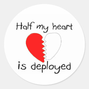 Sticker Rond La Moitié De Mon Coeur Est Déployée