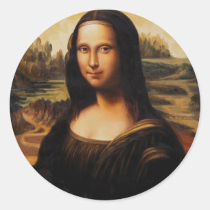 Sticker Rond La Mona Lisa par Leonardo da Vinci