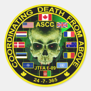 Sticker Rond La mort coordonnée d'en haut