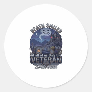 Sticker Rond La mort sourit Vétéran Halloween Fantôme Cimetière