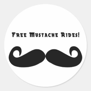 Sticker Rond La moustache libre monte l'autocollant