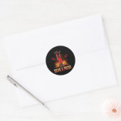 Sticker Rond La musculation de la presse de Satan Devil (Enveloppe)