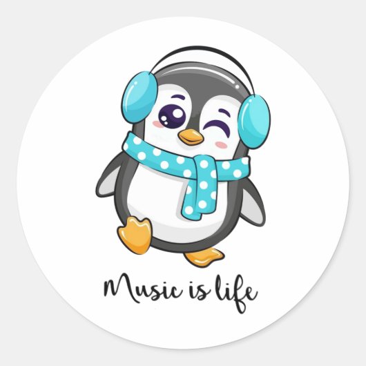 Sticker Rond la musique est la vie (Devant)