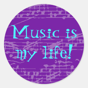 Sticker Rond La musique est ma vie