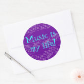 Sticker Rond La musique est ma vie (Enveloppe)