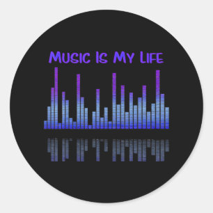 Sticker Rond La musique est mon égaliseur de vie DJ Citations a