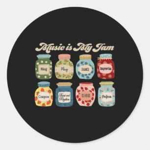 Sticker Rond La musique est mon truc Byck To School Prof de mus