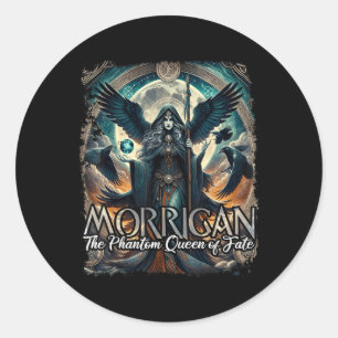 Sticker Rond La mythologie celtique irlandaise de Morrigan Rave