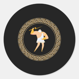 Sticker Rond La mythologie grecque Dieux Grèce antique