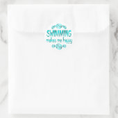 Sticker Rond La Nage Me Rend Heureux (Sac)