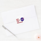 Sticker Rond La NASA S'Engage Dans Le Programme (Enveloppe)