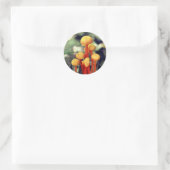 Sticker Rond La nature des champignons orange (Sac)