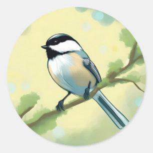 Sticker Rond La nature des oiseaux de pousse