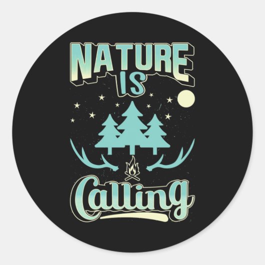Sticker Rond La Nature randonnée (Devant)