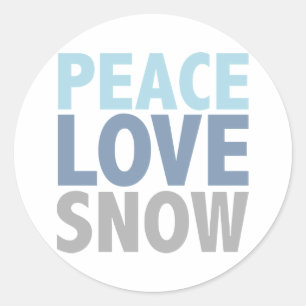 Sticker Rond La neige d'amour de paix pique des cadeaux