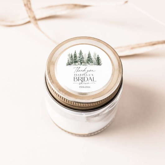 Sticker Rond La neige en amour Fête des mariées d'hiver