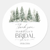 Sticker Rond La neige en amour Fête des mariées d'hiver (Devant)