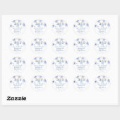 Sticker Rond La neige en amour les flocons de neige baby shower (Feuille)