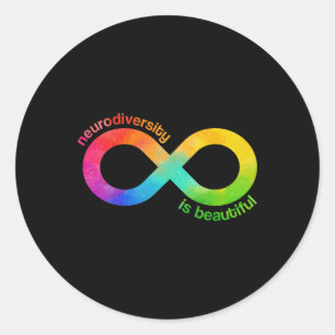 Sticker Rond La Neurodiversité est un bel autisme Neurodivergen