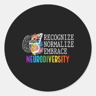 Sticker Rond La Neurodiversité Reconnaît Normaliser Embrace Adh