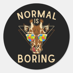 Sticker Rond La normale est ennuyeux Sensibilisation sur l'auti