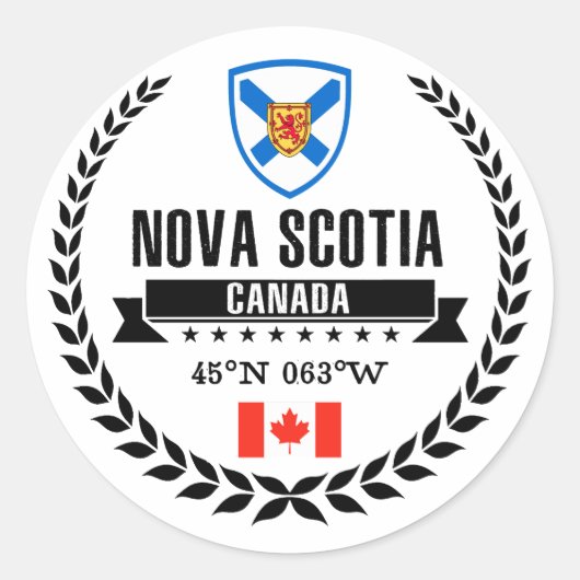 Sticker Rond La Nouvelle-Écosse (Devant)