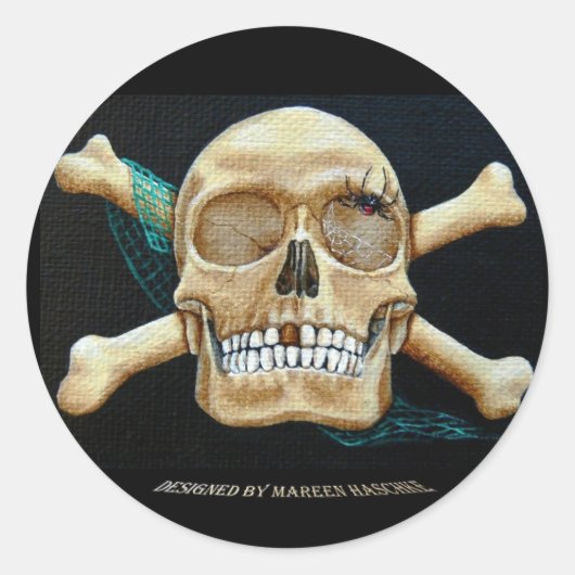 Sticker Rond "La nouvelle maison de la veuve noire" (Devant)