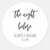 Sticker Rond La Nuit Avant Le Dîner De La Répétition Mariage (Devant)