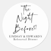 Sticker Rond La Nuit Avant Le Dîner De Répétition Blanc Moderne (Devant)