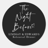 Sticker Rond La Nuit Avant le Dîner de Répétition Moderne (Devant)