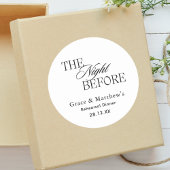 Sticker Rond La nuit avant le dîner de répétition Noir et Blanc