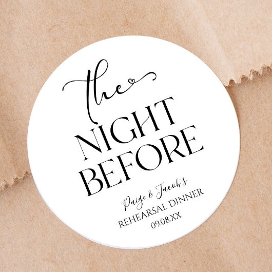 Sticker Rond La Nuit Avant Le Dîner Minimal De La Répétition Ma