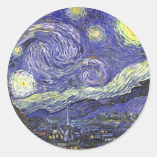 Sticker Rond La Nuit étoilée par Vincent van Gogh