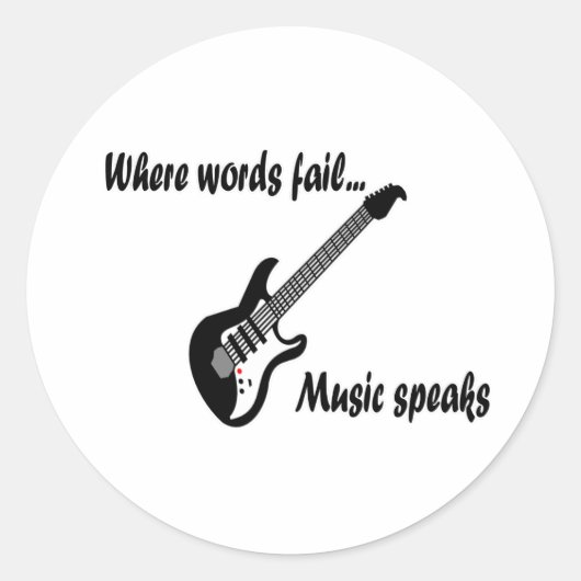 Sticker Rond Là où les mots échouent, la musique parle (Devant)