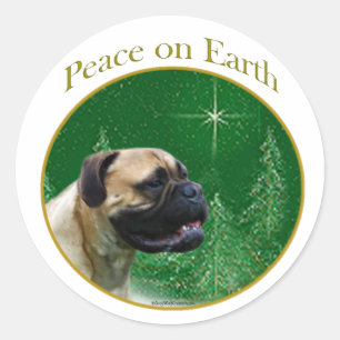 Sticker Rond La paix Bullmastiff