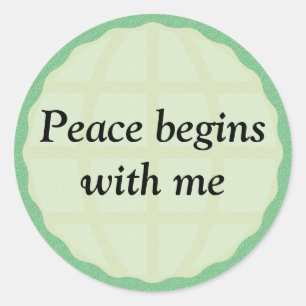 Sticker Rond La Paix Commence Avec Moi
