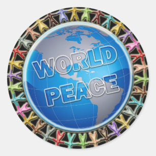STICKER ROND LA PAIX DANS LE MONDE ENTIER FAIT LE MAL