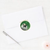 Sticker Rond La paix de Keeshond (Enveloppe)