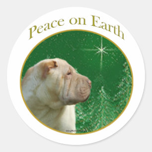 Sticker Rond La paix de Shar-Pei en Chine