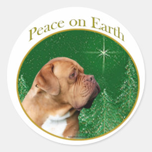 Sticker Rond La Paix du Dogue de Bordeaux
