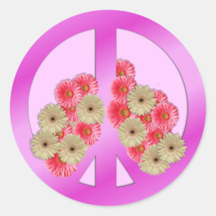 Sticker Rond La paix florale